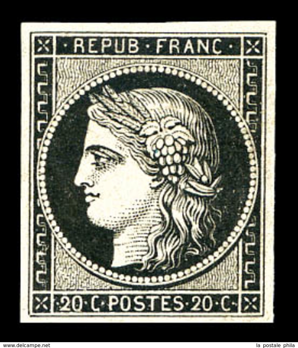 ** N°3, 20c Noir Sur Jaune, Fraîcheur Postale, SUP (signé Brun/certificat)   Qualité: ** - 1849-1850 Ceres