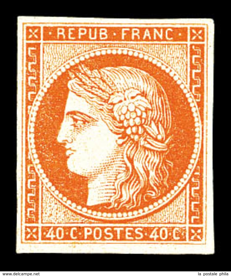 * N°5, 40c Orange, Belles Marges Et Grande Fraîcheur. SUP. R. (signé Brun/certificat)   Qualité: *   Cote: 6500 Euros - 1849-1850 Cérès