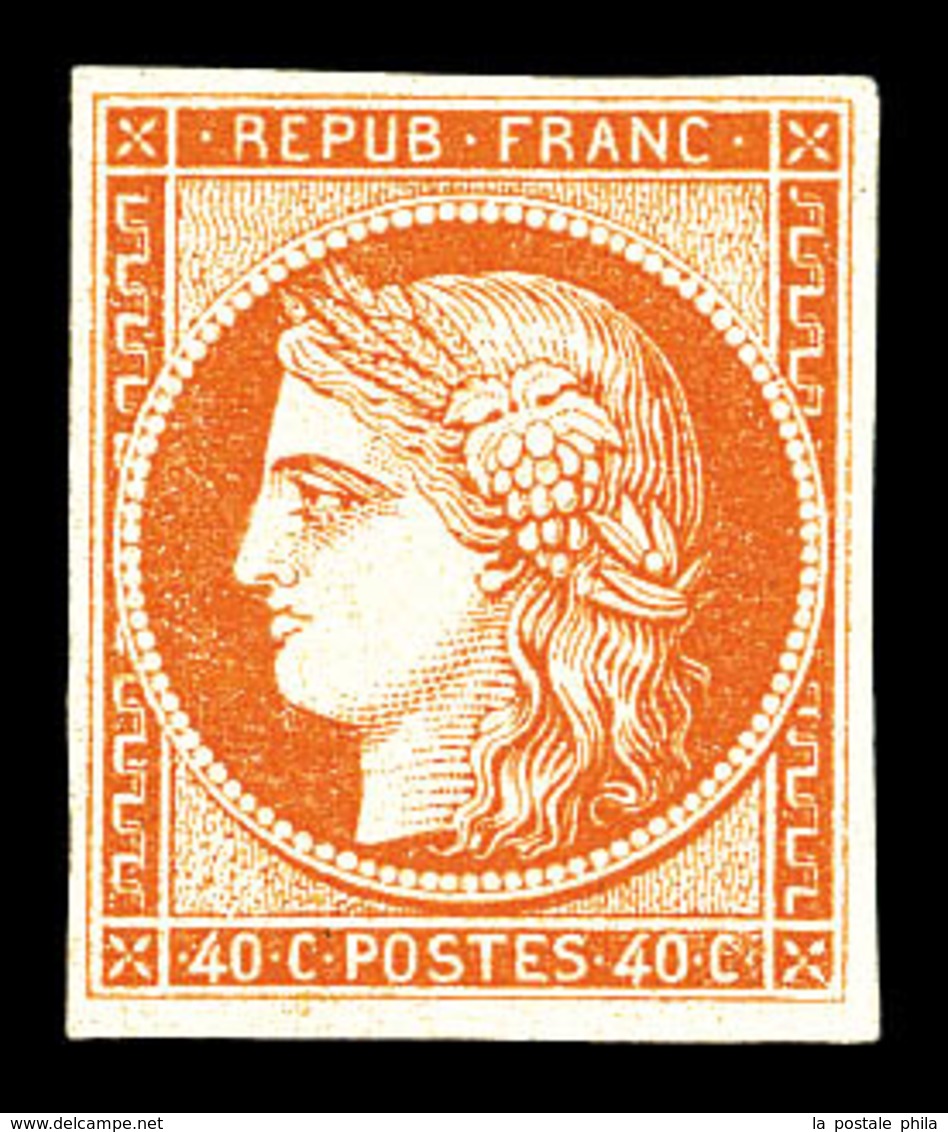 * N°5, 40c Orange, Belles Marges Et Grande Fraîcheur. SUP. R. (signé Brun/certificat)   Qualité: *   Cote: 6500 Euros - 1849-1850 Ceres