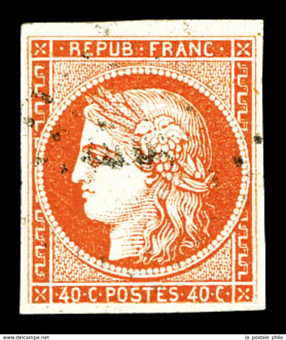 O N°5, 40c Orange. TB (signé Calves/certificat)   Qualité: O   Cote: 500 Euros - 1849-1850 Ceres