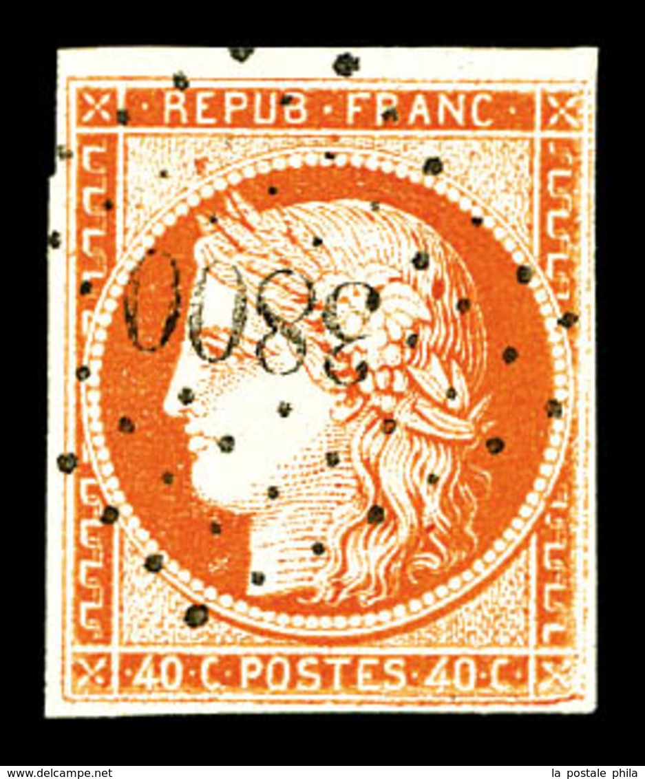O N°5, 40c Orange Obl Pc '3800'. TB (signé Calves)   Qualité: O   Cote: 500 Euros - 1849-1850 Cérès