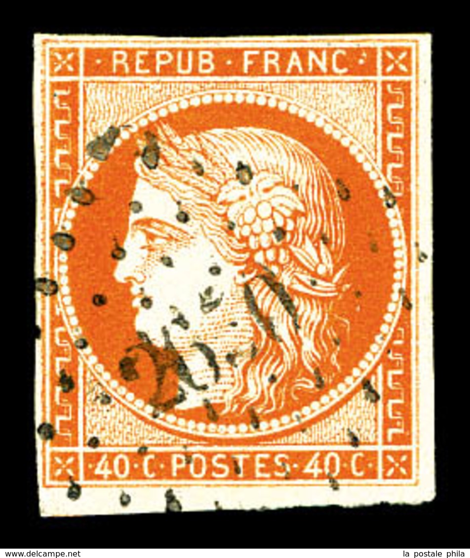 O N°5, 40c Orange Ob Pc. TB (signé Scheller/certificat)   Qualité: O   Cote: 500 Euros - 1849-1850 Cérès