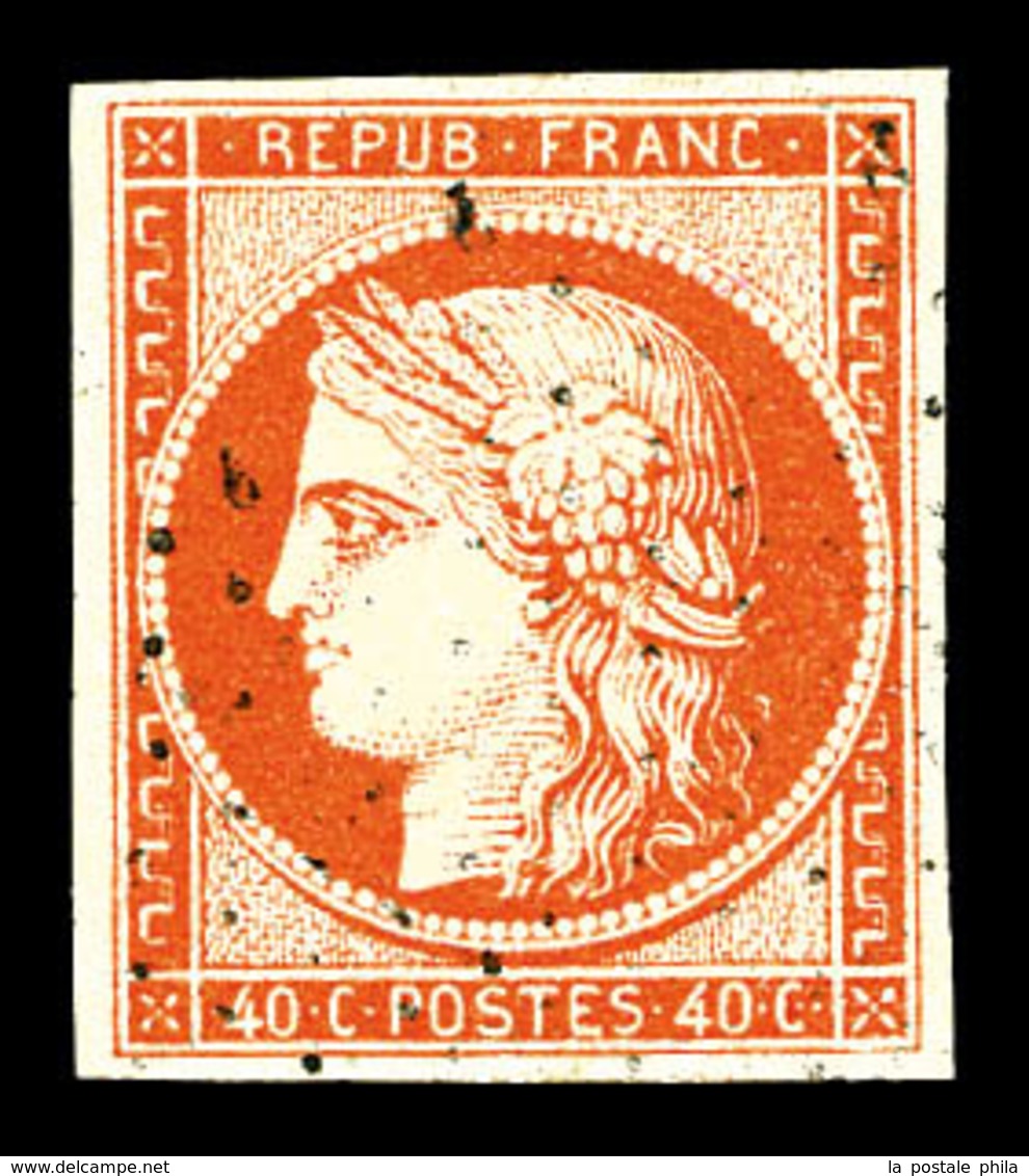 O N°5a, 40c Orange Vif Obl Legère, TTB (signé Brun/certificat)   Qualité: O   Cote: 575 Euros - 1849-1850 Ceres