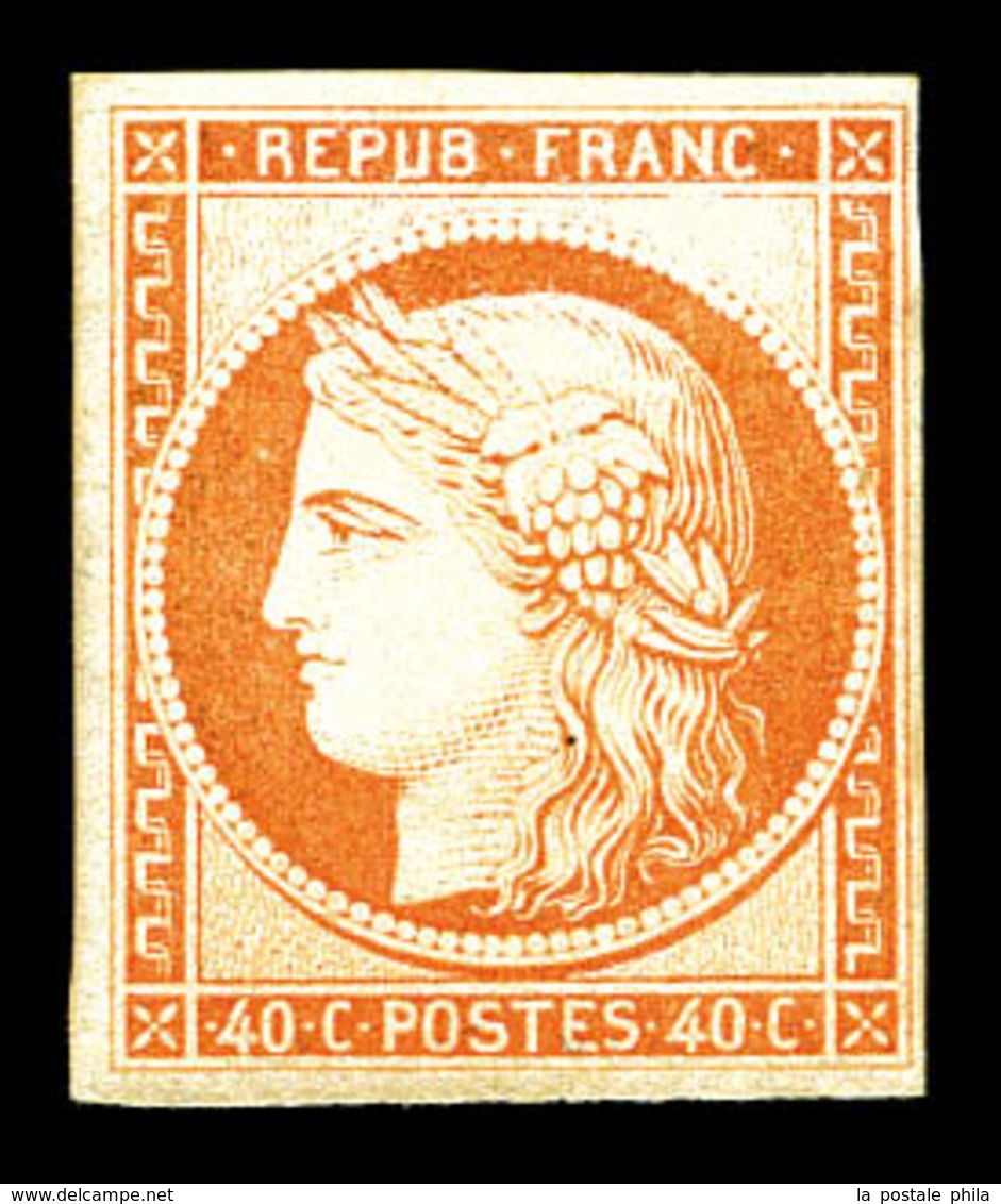 * N°5g, 40c Orange, Impression De 1862, TB (certificat)   Qualité: *   Cote: 800 Euros - 1849-1850 Ceres
