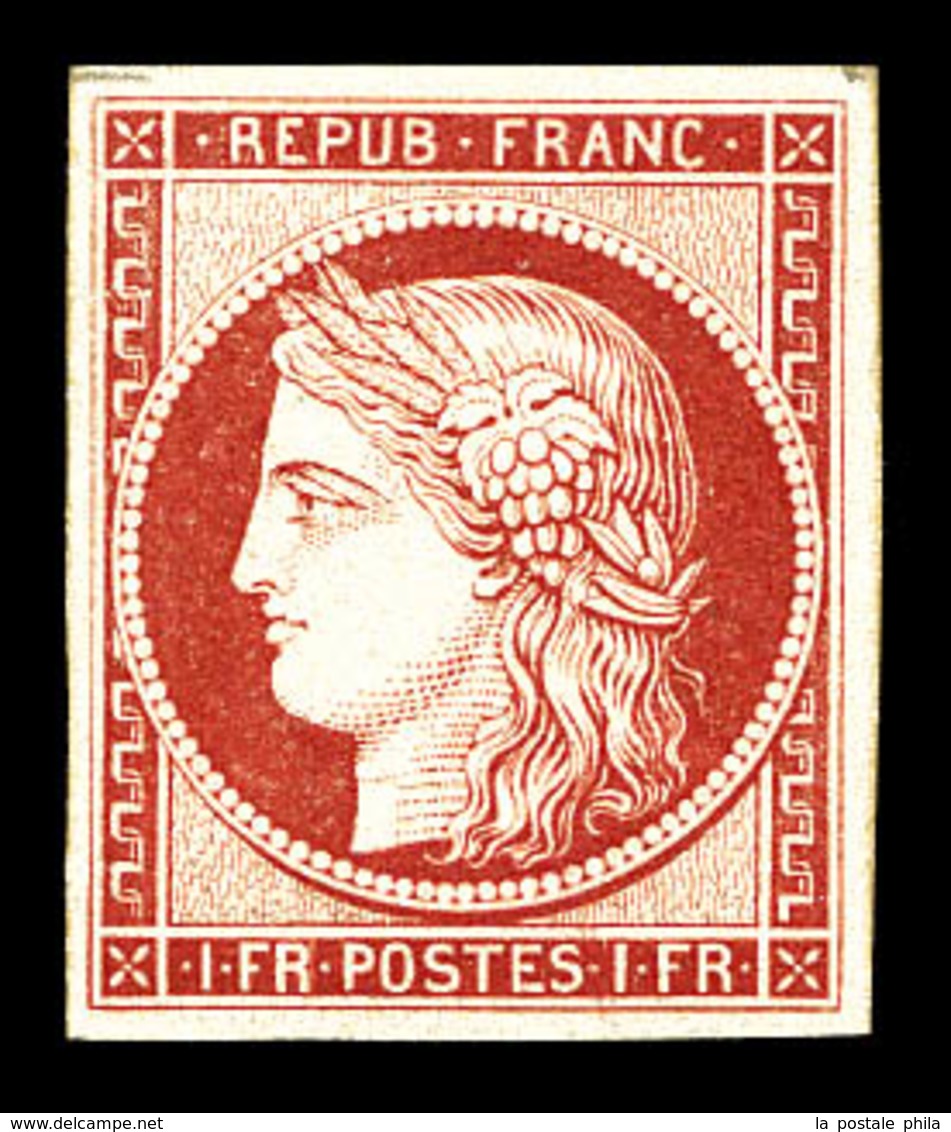 ** N°6f, 1f Carmin, Impression De 1862, Fraîcheur Postale. SUP (certificat)   Qualité: ** - 1849-1850 Cérès