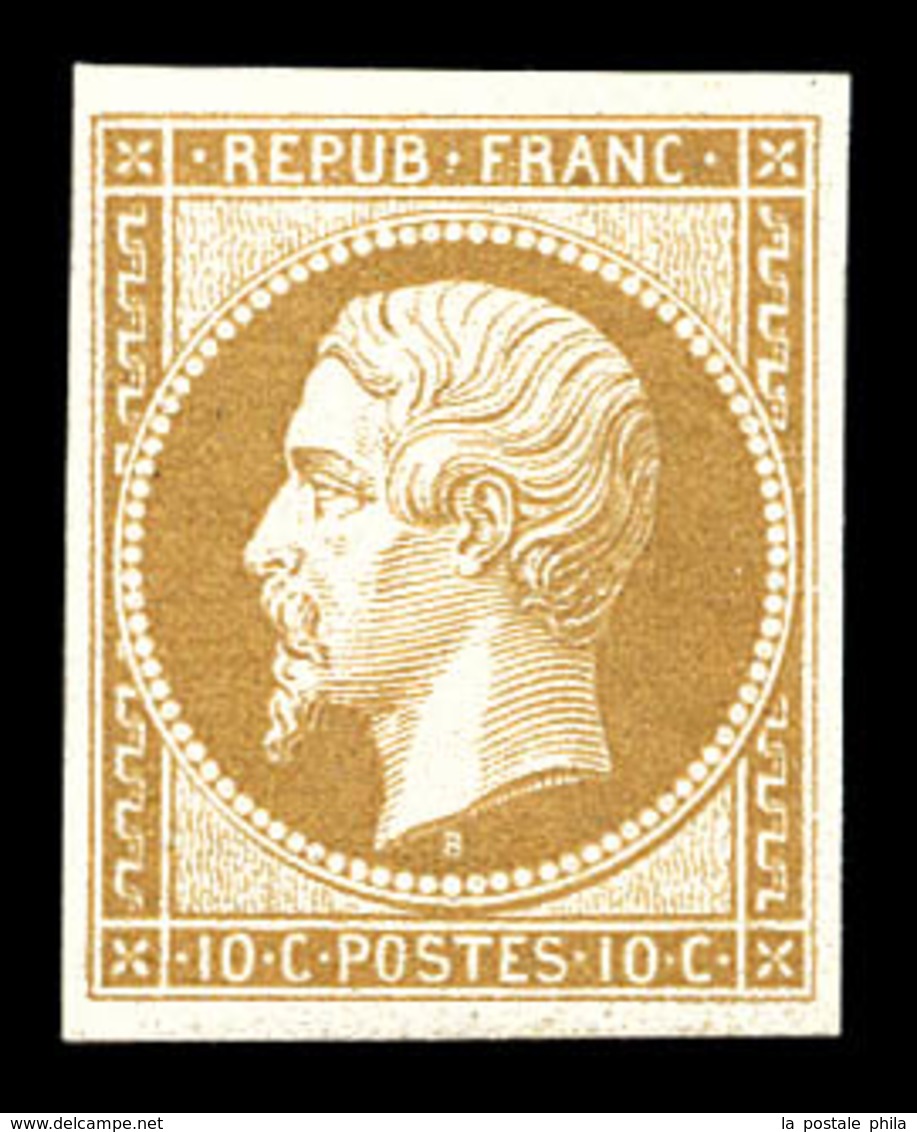 ** N°9e, 10c Bistre, Impression De 1862, Fraîcheur Postale, SUP (certificat)   Qualité: ** - 1852 Louis-Napoleon