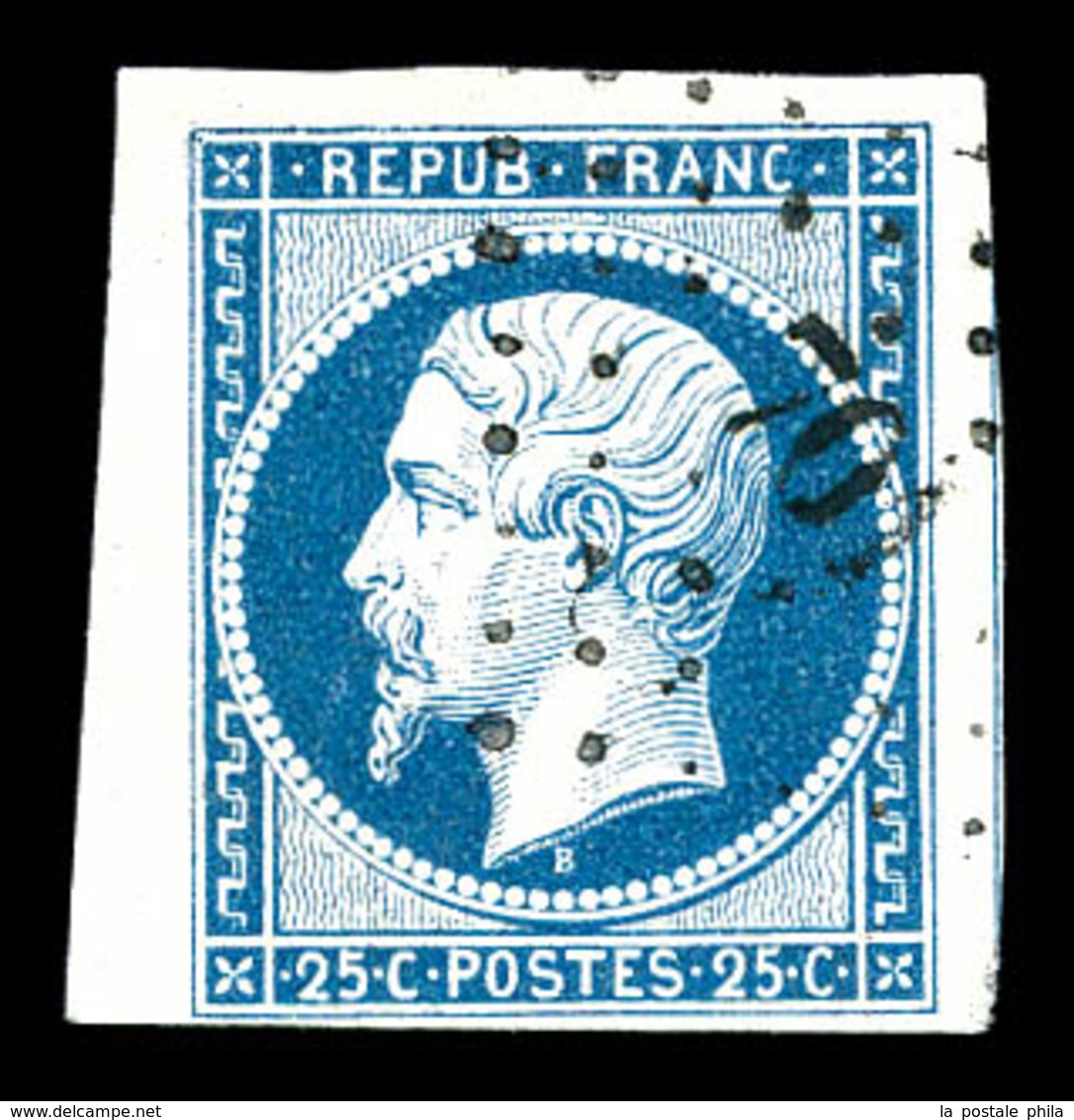 O N°10, 25c Bleu Bdf, Grandes Marges Avec Voisin, Pièce Choisie. SUP (signé Scheller/certificat)   Qualité: O - 1852 Luigi-Napoleone