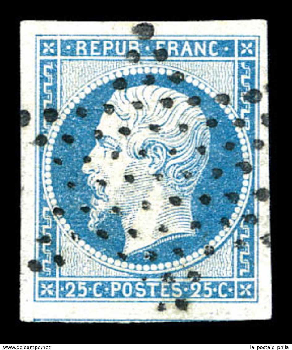 O N°10, 25c Bleu, Oblitération étoile, Belles Marges, Pièce Choisie. SUP (signé Brun)   Qualité: O - 1852 Louis-Napoleon