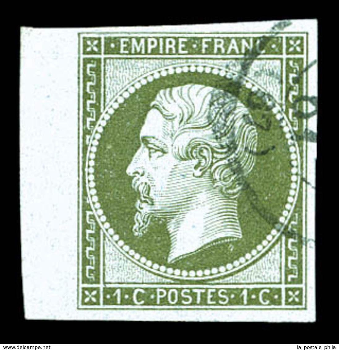 O N°11, 1c Olive, Bdf Latéral. TTB (signé Brun)   Qualité: O - 1853-1860 Napoleon III