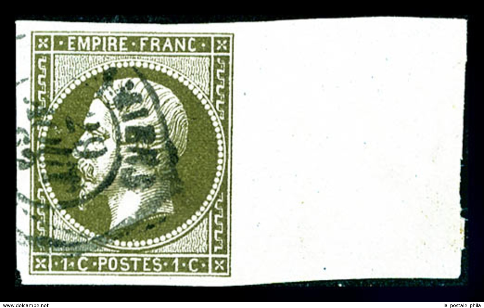 O N°11, 1c Olive, Grand Bord De Feuille, SUP   Qualité: O - 1853-1860 Napoleon III