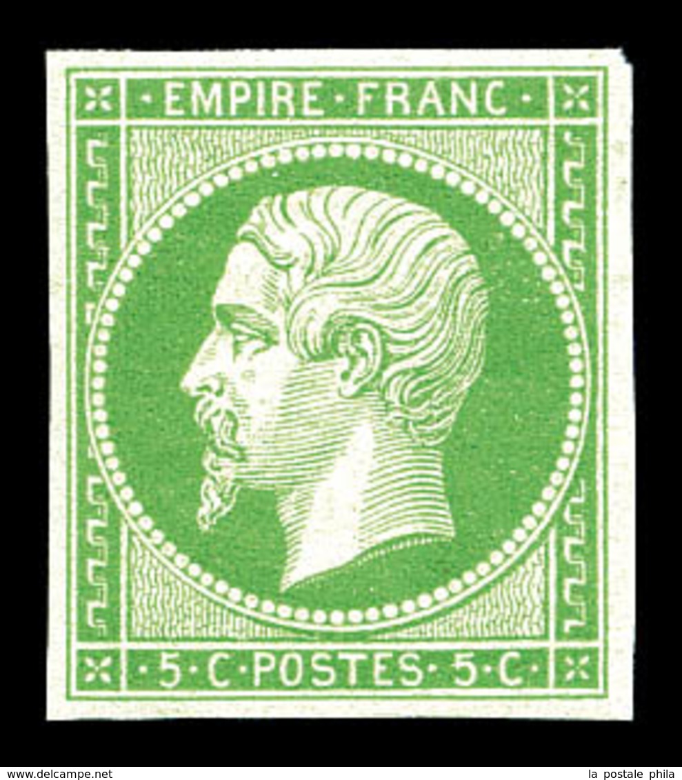 ** N°12, 5c Vert, Fraîcheur Postale. SUP (certificat)   Qualité: ** - 1853-1860 Napoleon III