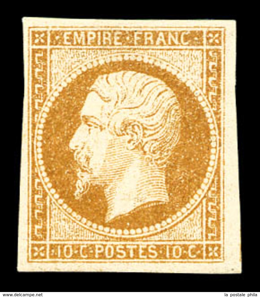 * N°13A, 10c Bistre Type I, Quasi **. SUP (signé Brun/Calves/certificat)   Qualité: *   Cote: 900 Euros - 1853-1860 Napoleon III