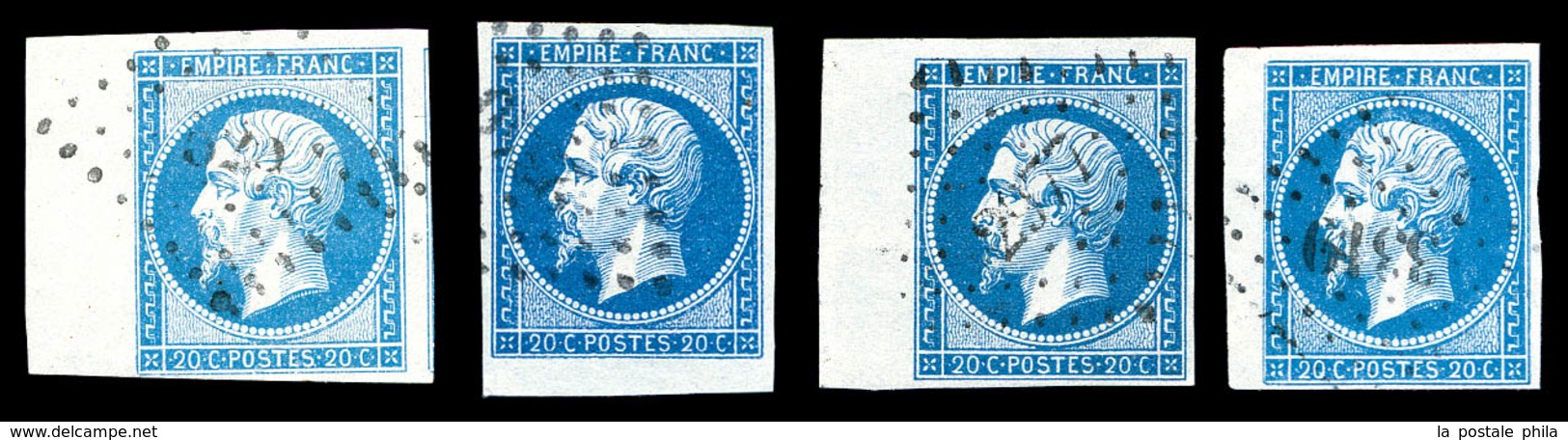 O N°14A, 20c Empire, Quatre Exemplaires Choisis. SUP   Qualité: O - 1853-1860 Napoleon III