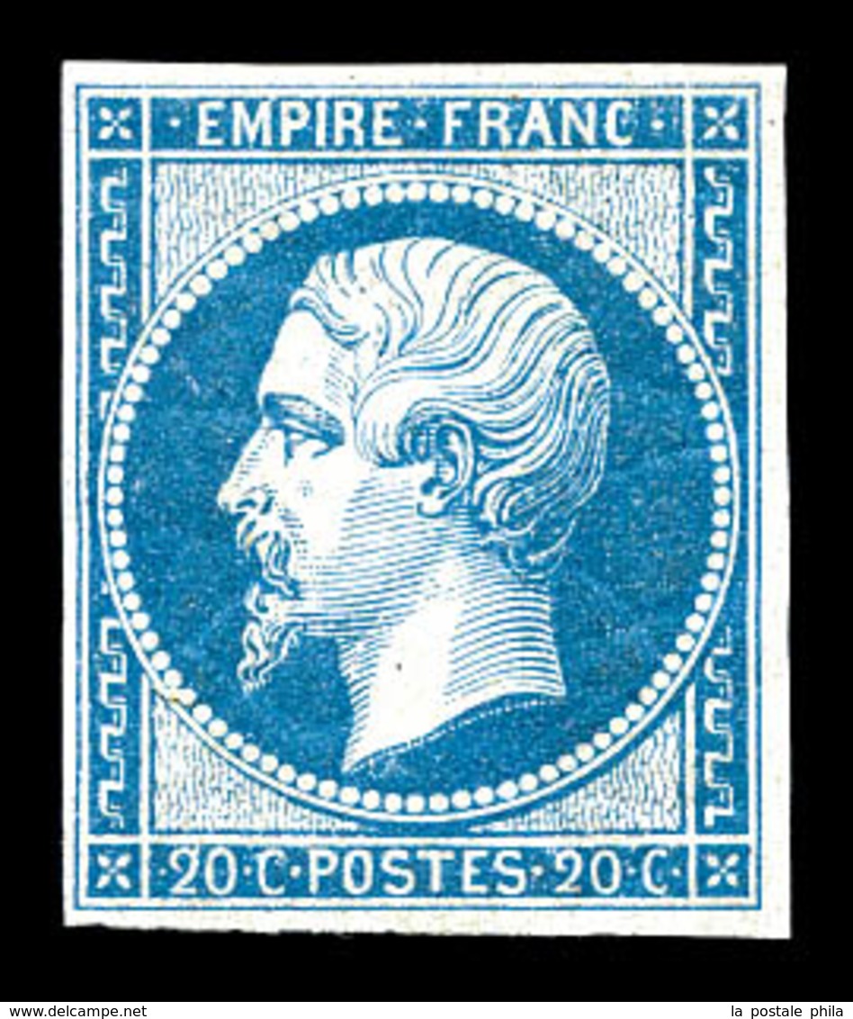 ** N°14B, 20c Type II, Fraîcheur Postale. TTB (certificat)   Qualité: ** - 1853-1860 Napoléon III