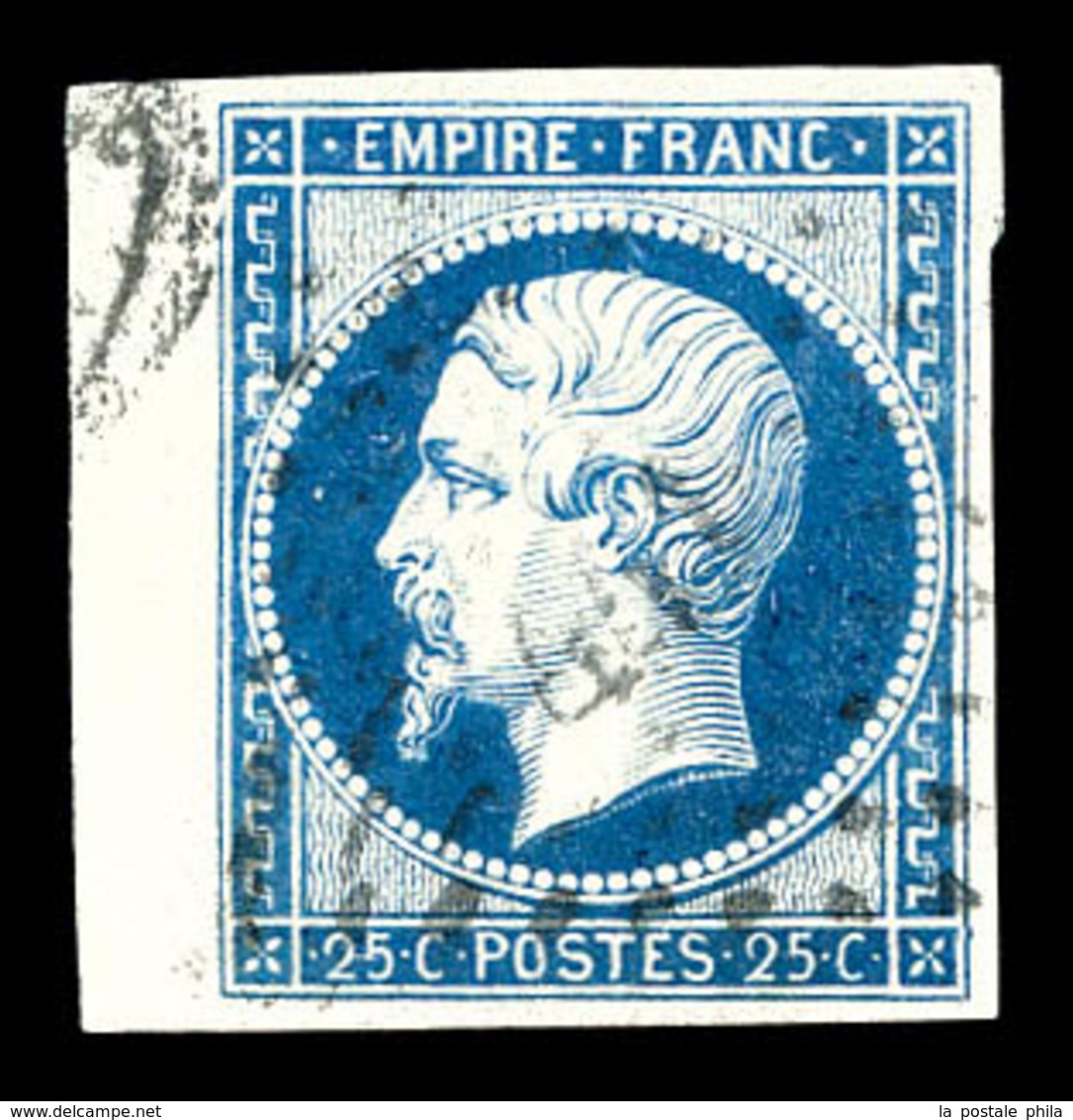 O N°15, 25c Bleu, Bord De Feuille Latéral. SUP (signé Scheller/Brun/certificat)   Qualité: O - 1853-1860 Napoléon III