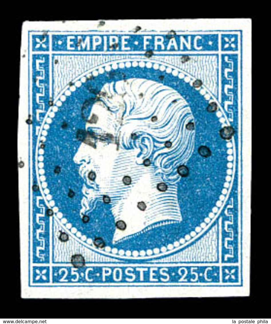 O N°15, 25c Bleu Obl PC Légère. TTB   Qualité: O   Cote: 285 Euros - 1853-1860 Napoleon III