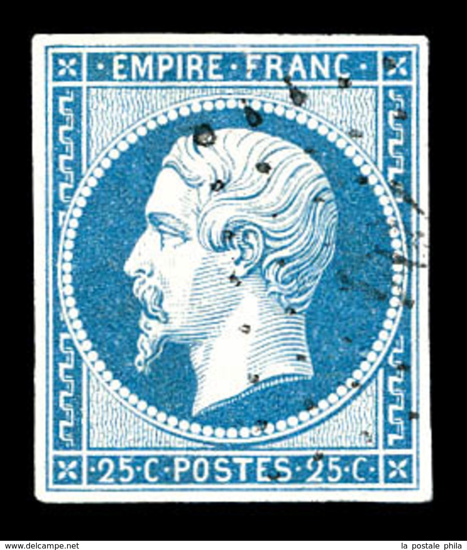 O N°15, 25c Bleu Obl PC Légère. TTB (signé Brun)   Qualité: O   Cote: 285 Euros - 1853-1860 Napoléon III