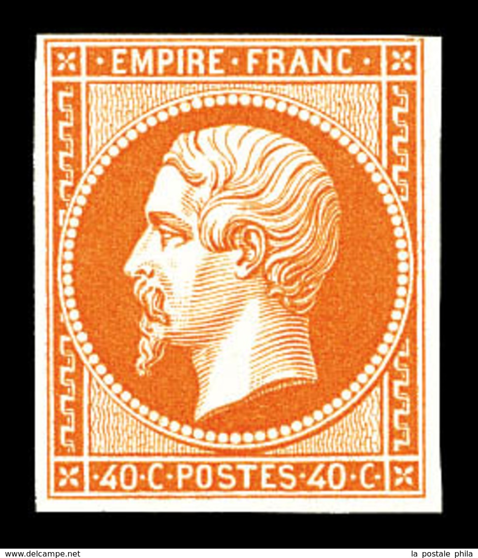 ** N°16a, 40c Orangevif, FRAÎCHEUR POSTALE, SUPERBE (certificat)   Qualité: ** - 1853-1860 Napoleon III