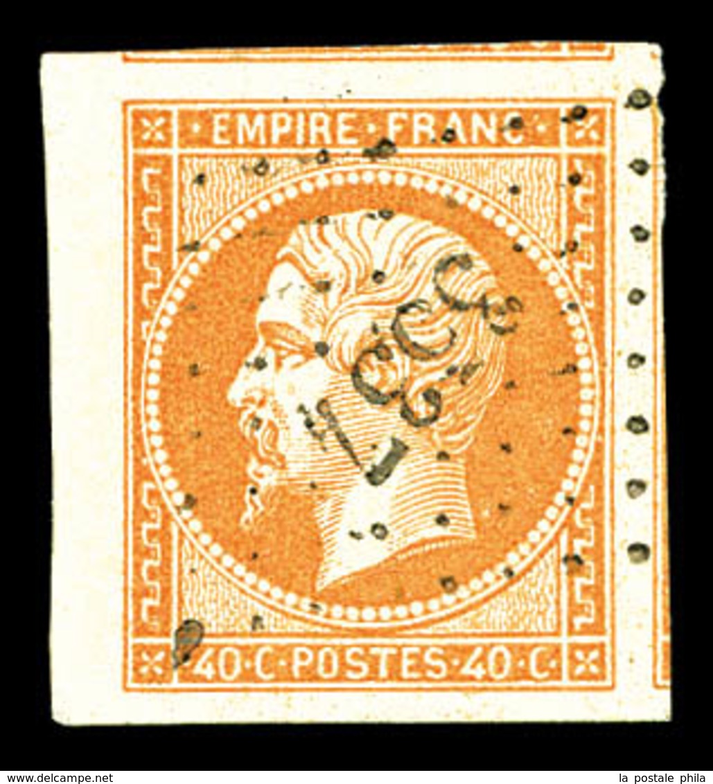 O N°16j, 40c Orange Pâle, Quatre Grandes Marges Avec Voisins. Pièce Choisie. SUP (signé Scheller/certificat)   Qualité:  - 1853-1860 Napoléon III