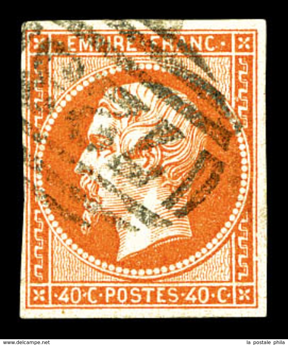 O N°16, 40c Orange Obl Cachet Anglais '723'. TB   Qualité: O - 1853-1860 Napoléon III.