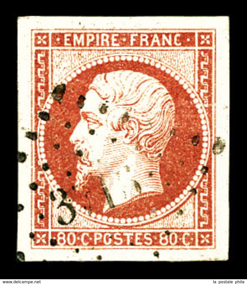 O N°17A, 80c Carmin, Très Grandes Marges, Pièce Choisie. SUP   Qualité: O - 1853-1860 Napoleon III