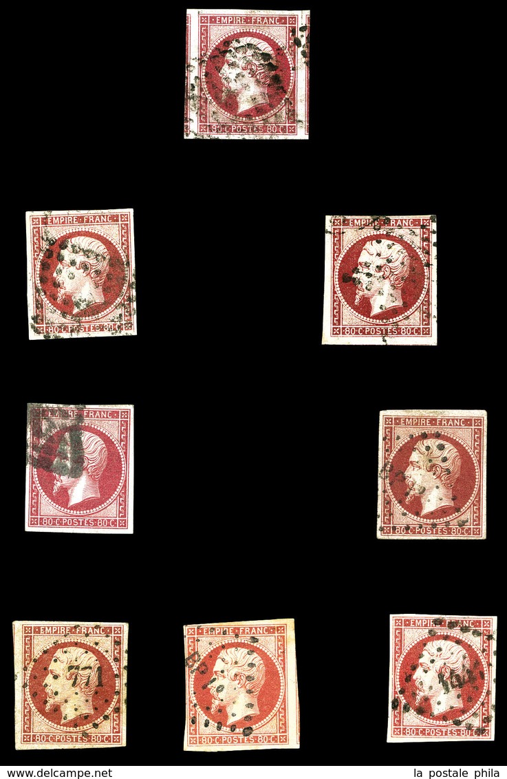 O Empire, 40c Orange X 24 Ex + 80c X 8 Ex, Nances Et Oblitération, Belle Qualité Générale. TTB   Qualité: O - 1853-1860 Napoléon III.