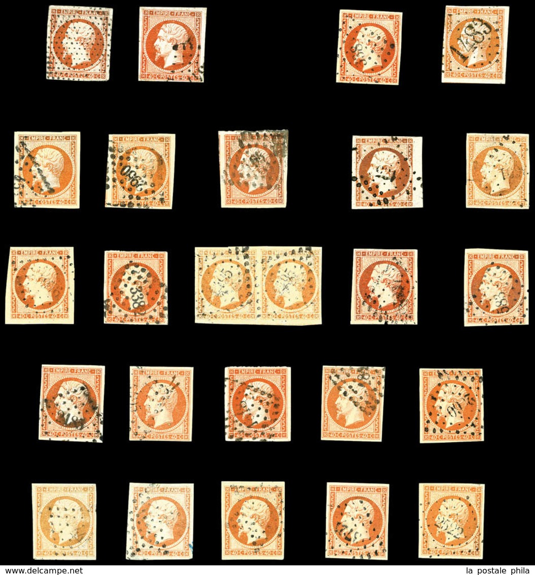 O Empire, 40c Orange X 24 Ex + 80c X 8 Ex, Nances Et Oblitération, Belle Qualité Générale. TTB   Qualité: O - 1853-1860 Napoleon III