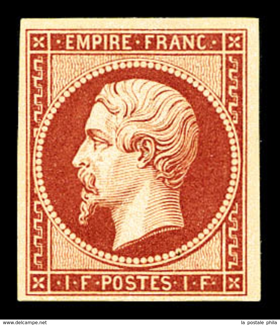 ** N°18d, 1F Carmin, Impression De 1862, Fraîcheur Postale, SUP (signé Scheller/certificat)   Qualité: ** - 1853-1860 Napoleone III