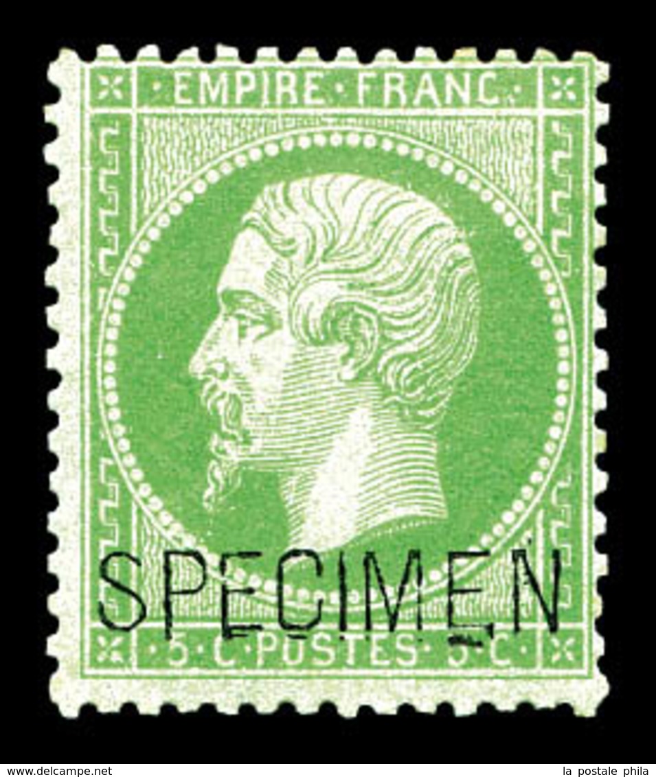 * N°20f, 5c Vert Surchargé 'SPECIMEN'. TTB   Qualité: *   Cote: 400 Euros - 1862 Napoleon III