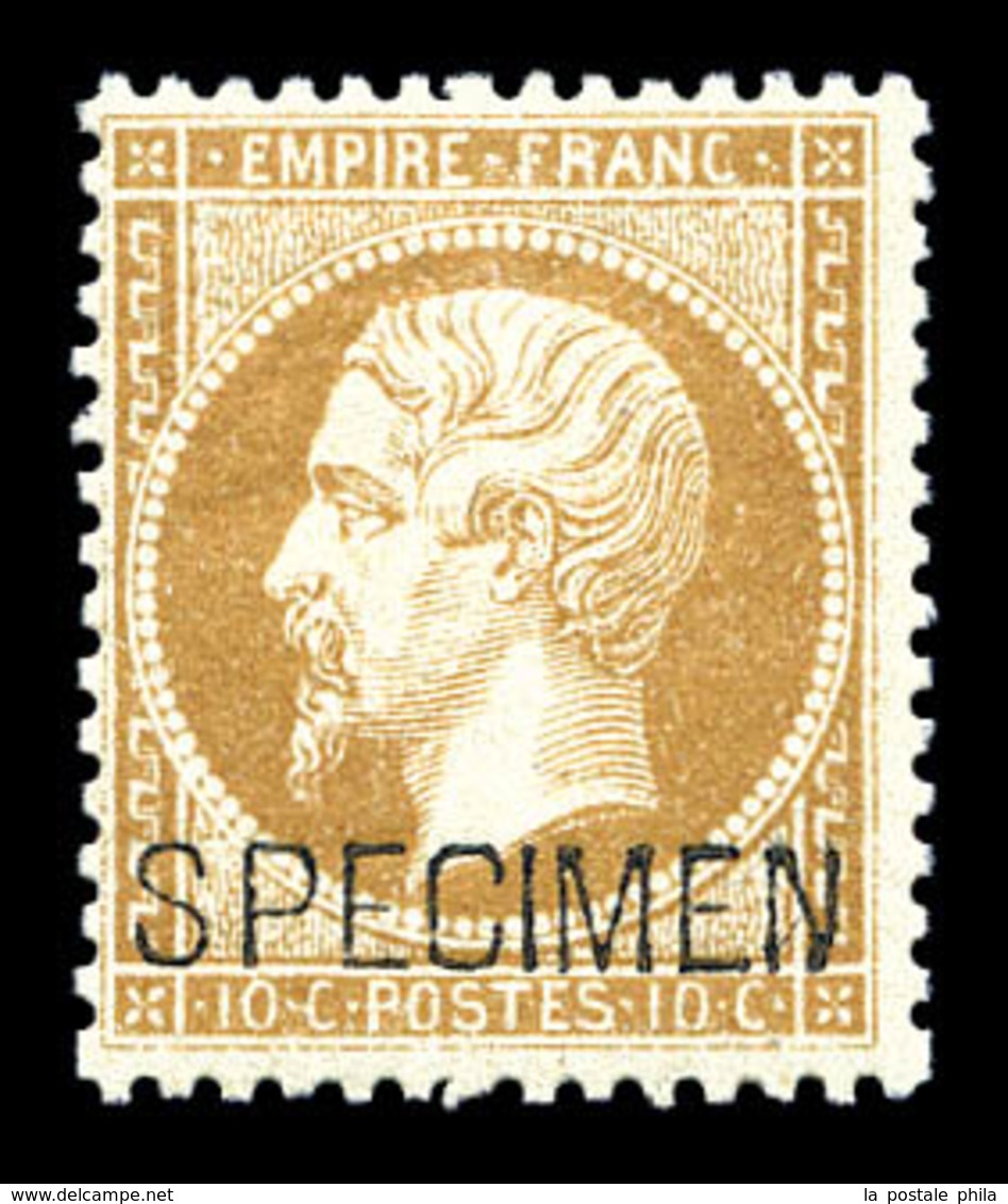 ** N°21c, 10c Bistre Surchargé 'SPECIMEN', Fraîcheur Postale, TTB (signé/certificat)   Qualité: ** - 1862 Napoléon III