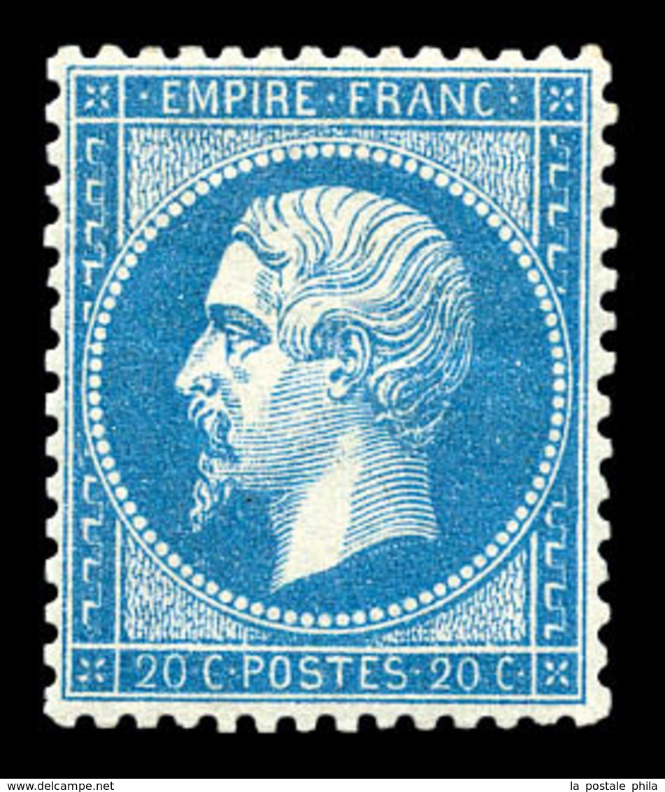 * N°22, 20c Bleu, Très Bon Centrage, TTB (signé Brun/certificat)   Qualité: * - 1862 Napoléon III