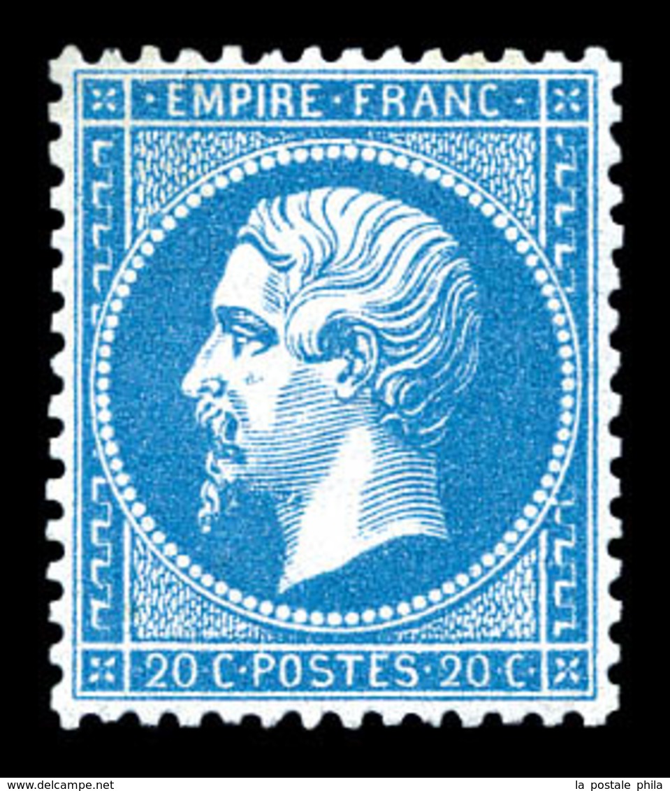 * N°22, 20c Bleu, Très Bon Centrage. SUP   Qualité: * - 1862 Napoléon III