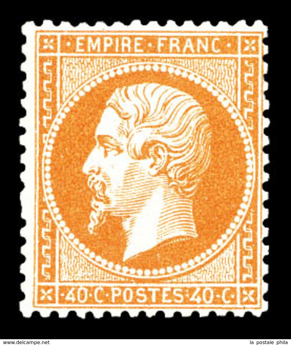 * N°23, 40c Orange, Quasi **, Fraîcheur Postale. SUP (signé Margues/certificat)   Qualité: *   Cote: 2900 Euros - 1862 Napoleon III