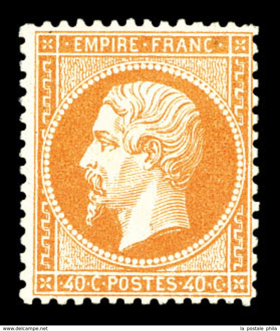 * N°23, 40c Orange, Frais, TTB (signé Margues/certificat)   Qualité: *   Cote: 2900 Euros - 1862 Napoléon III