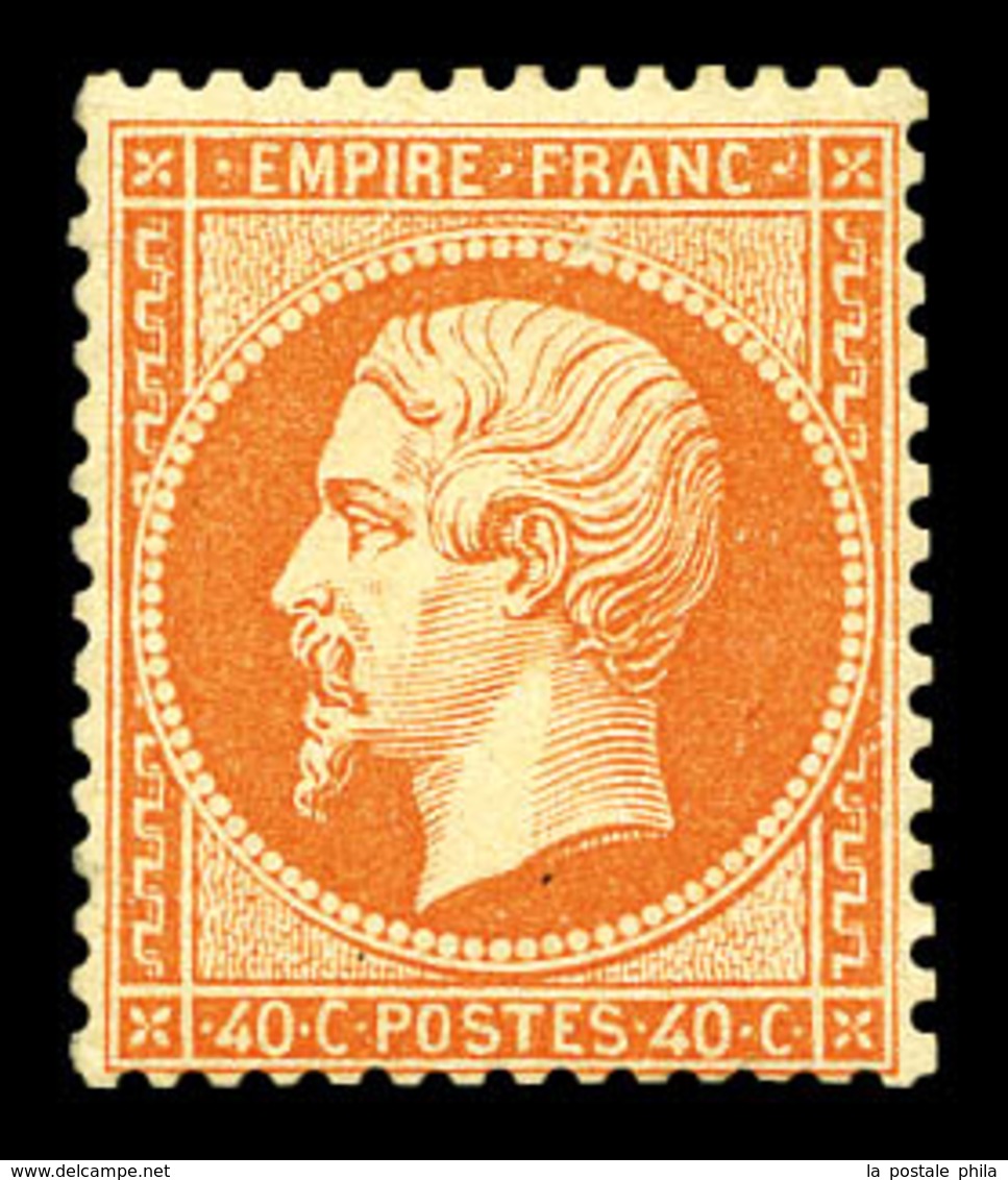 * N°23, 40c Orange, Frais, TTB (signé Calves/certificat)   Qualité: *   Cote: 2900 Euros - 1862 Napoleon III