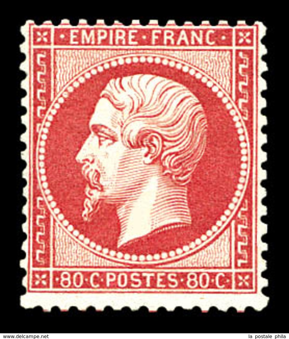 ** N°24, 80c Rose, Fraîcheur Postale, SUP (signé Calves/certificat)   Qualité: ** - 1862 Napoléon III