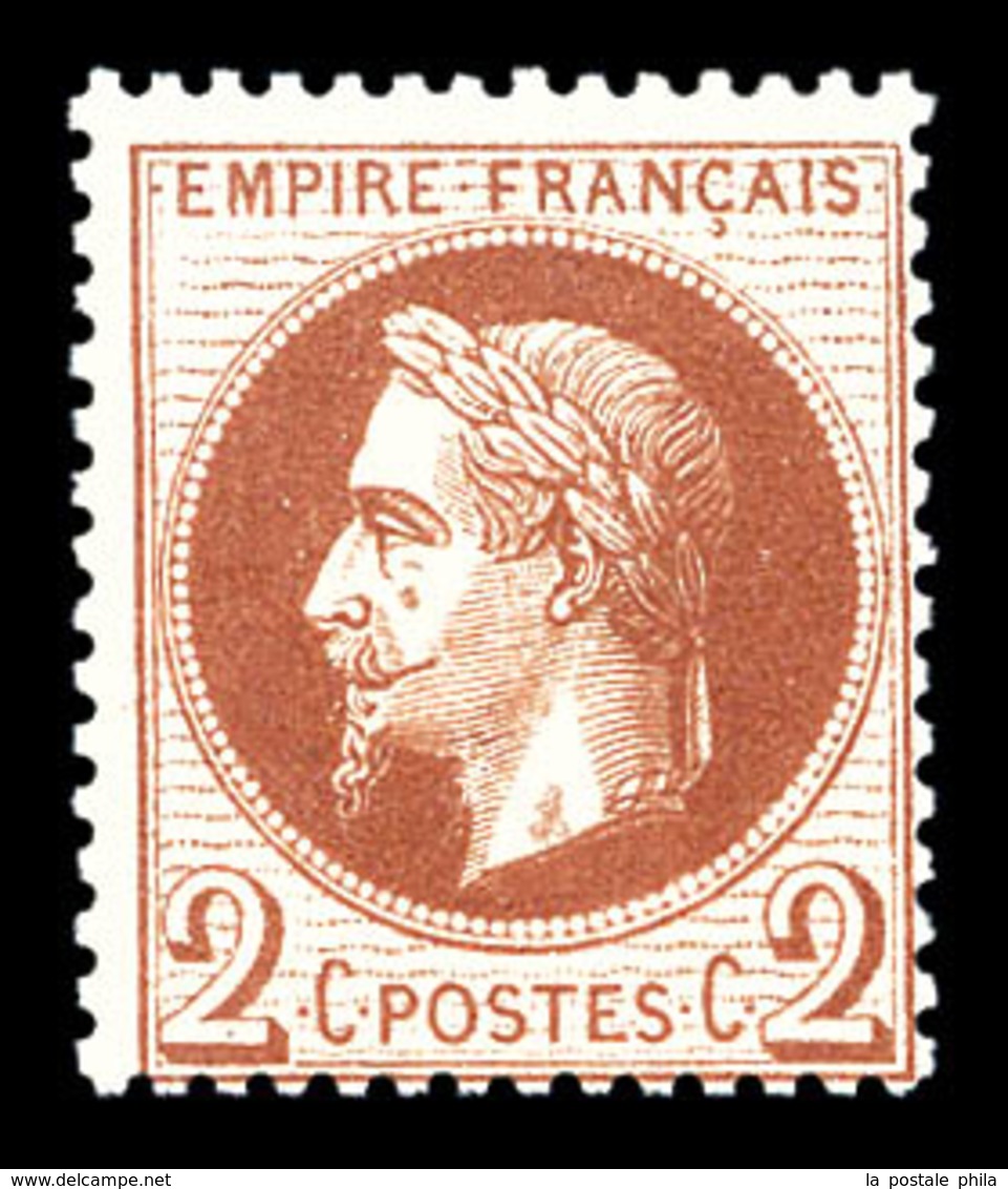 ** N°26B, 2c Rougebrun Clair Type II. TTB   Qualité: ** - 1863-1870 Napoleon III With Laurels