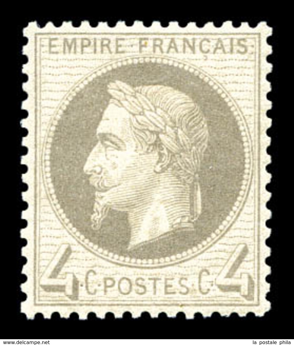 * N°27B, 4c Gris Type II, Fraîcheur Postale, Très Bon Centrage, Quasi **. SUP (certificat)   Qualité: * - 1863-1870 Napoleon III With Laurels