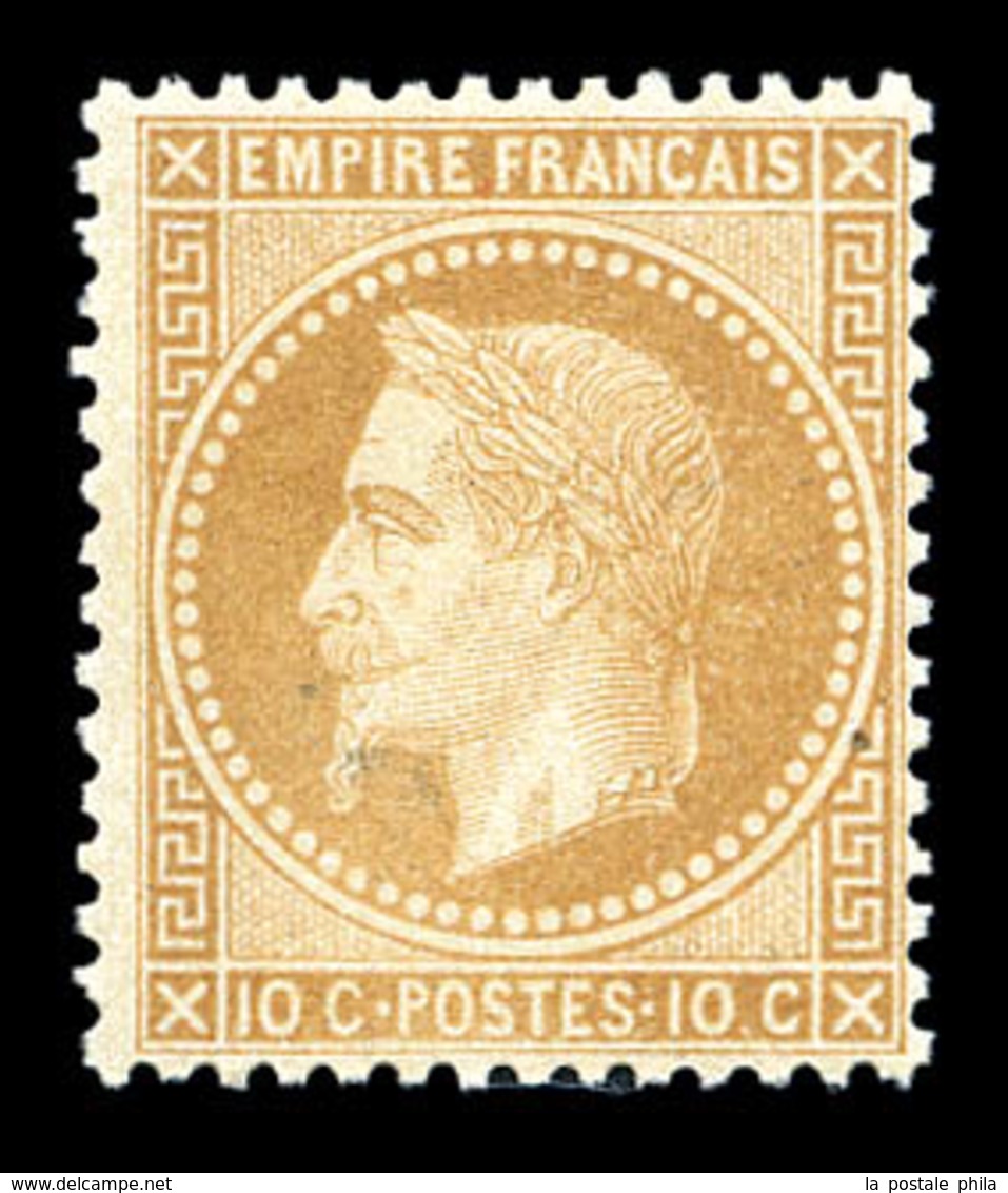 ** N°28B, 10c Bistre Type II. TTB (signé/certificat)   Qualité: ** - 1863-1870 Napoleone III Con Gli Allori