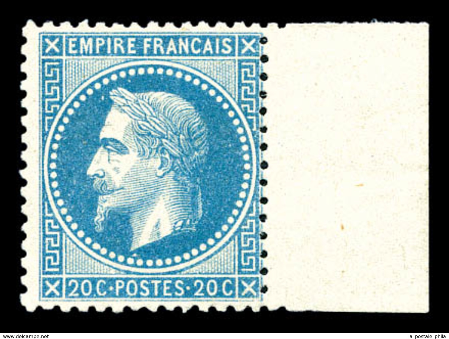 ** N°29B, 20c Bleu Type II Bdf, Fraîcheur Postale, SUP (signé/certificat)   Qualité: ** - 1863-1870 Napoleone III Con Gli Allori