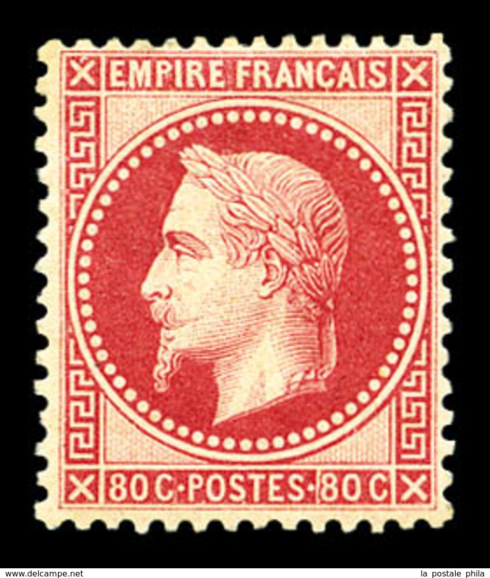 * N°32d, 80c Rosevif, Bon Centrage, Grande Fraîcheur. SUP (signé Brun/certificat)   Qualité: *   Cote: 2100 Euros - 1863-1870 Napoleon III With Laurels