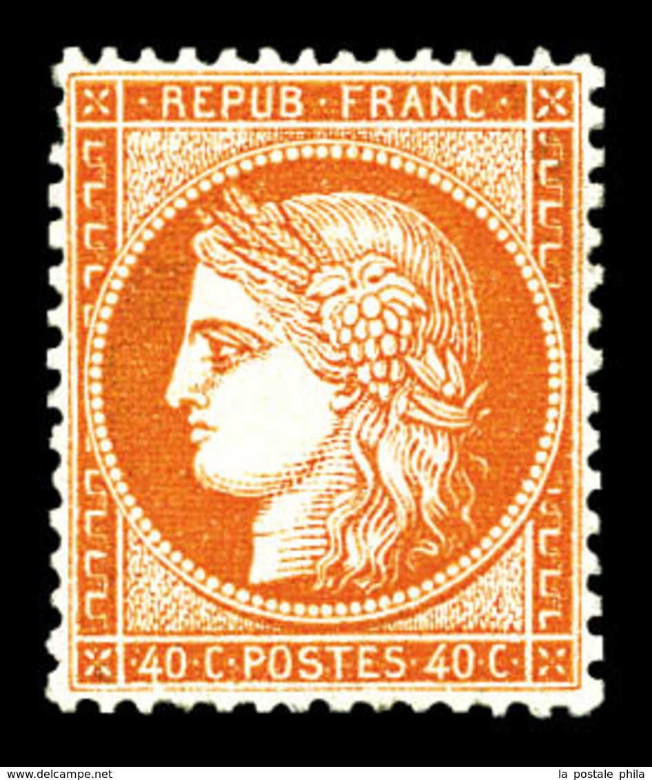 * N°38, 40c Orange, Joli Centrage. TTB (signé Calves/certificat)   Qualité: *   Cote: 725 Euros - 1870 Siège De Paris