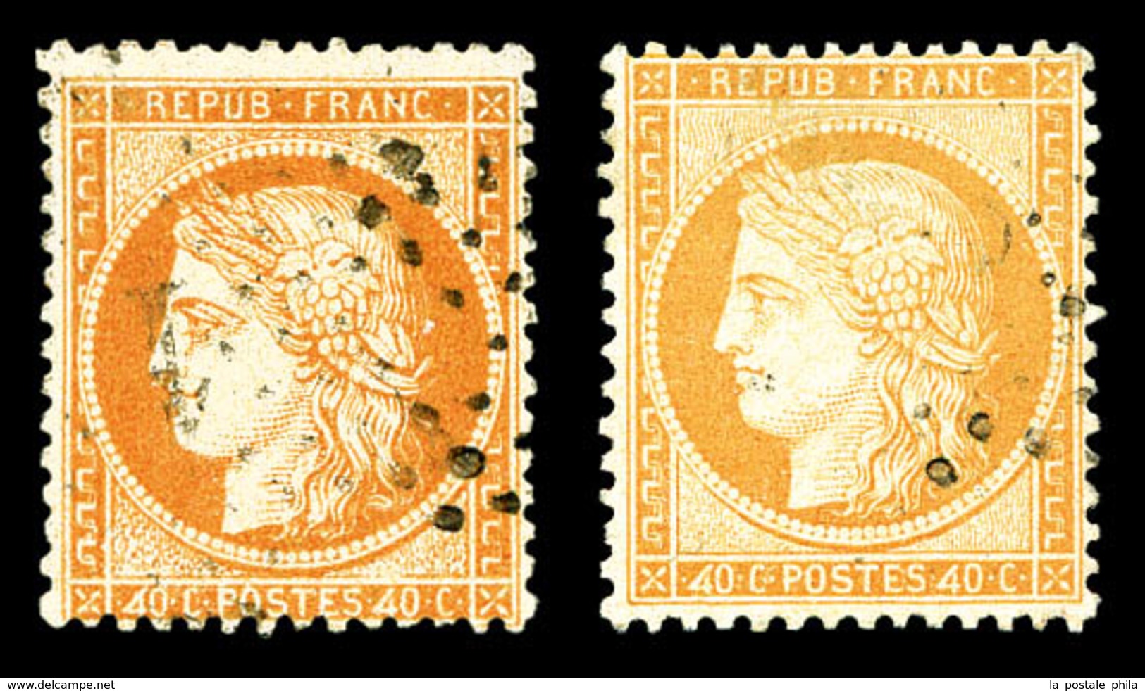 O N°38d, 4 Retouchés: 2 Exemplaires, Orange Et Orangepâle. TB   Qualité: O   Cote: 400 Euros - 1870 Belagerung Von Paris