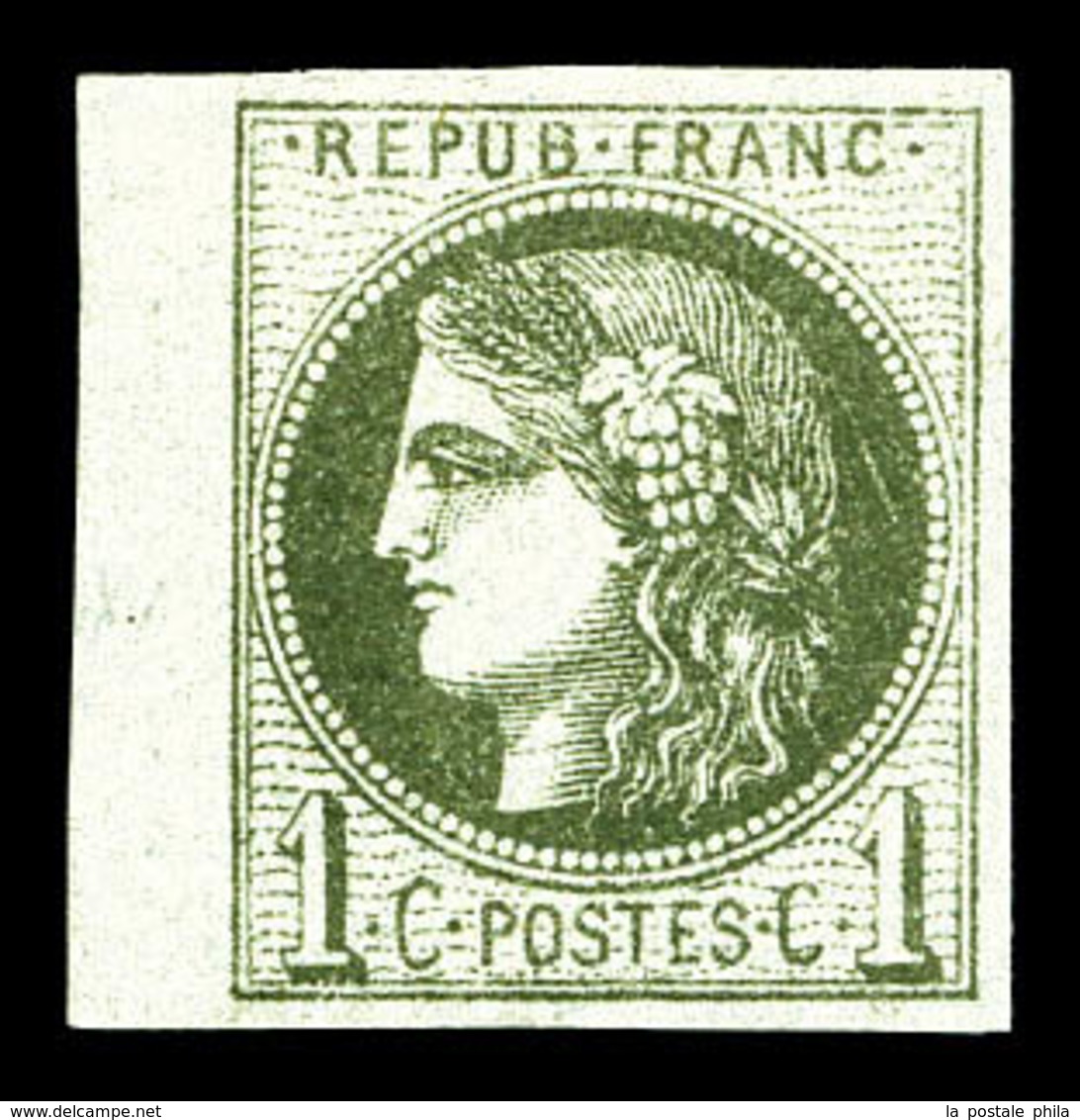 ** N°39Ab, 1c Olivefoncé Report 1 Bdf. SUP (signé Brun/certificat)   Qualité: ** - 1870 Bordeaux Printing