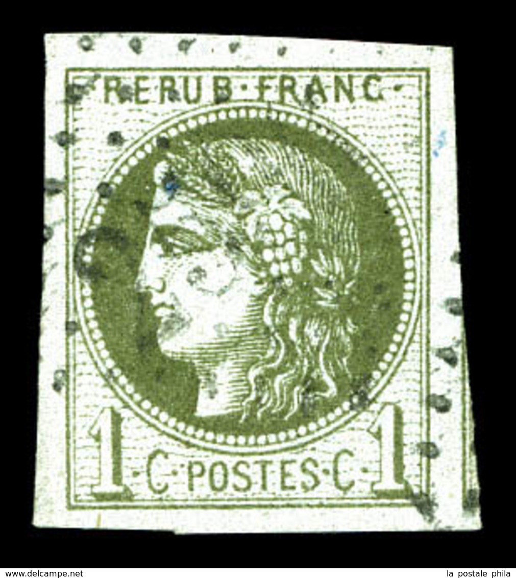 O N°39Ab, 1c Olivefoncé Report 1, Quatre Belles Marges. TTB (signé Scheller)   Qualité: O - 1870 Ausgabe Bordeaux
