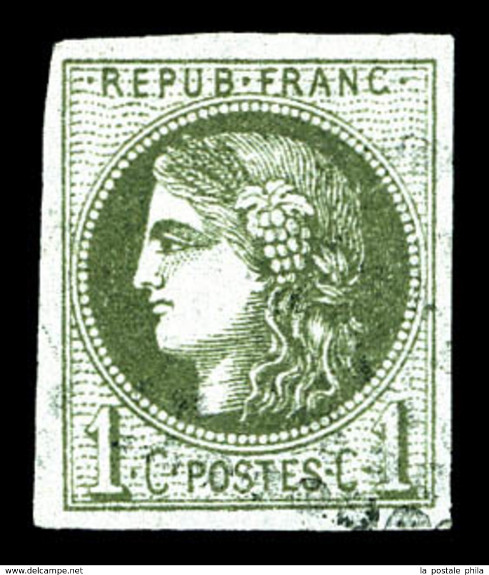 O N°39Ab, 1c Olivefoncé Report 1. TB (signé Scheller)   Qualité: O   Cote: 350 Euros - 1870 Ausgabe Bordeaux