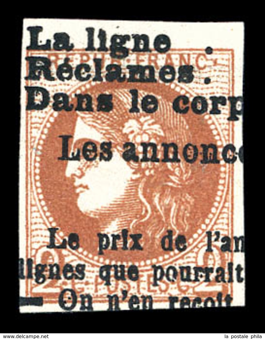 O N°40B, 2c Brunrouge Obl Annulation Typo Des Journaux, TTB (signé Scheller/certificat)   Qualité: O   Cote: 400 Euros - 1870 Emission De Bordeaux