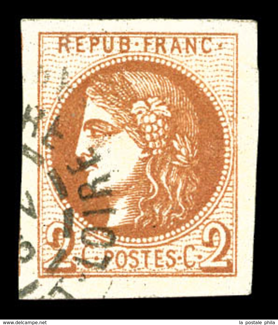 O N°40B, 2c Brunrouge Rep 2, Quatre Belles Marges. SUP (signé Brun/certificat)   Qualité: O - 1870 Bordeaux Printing
