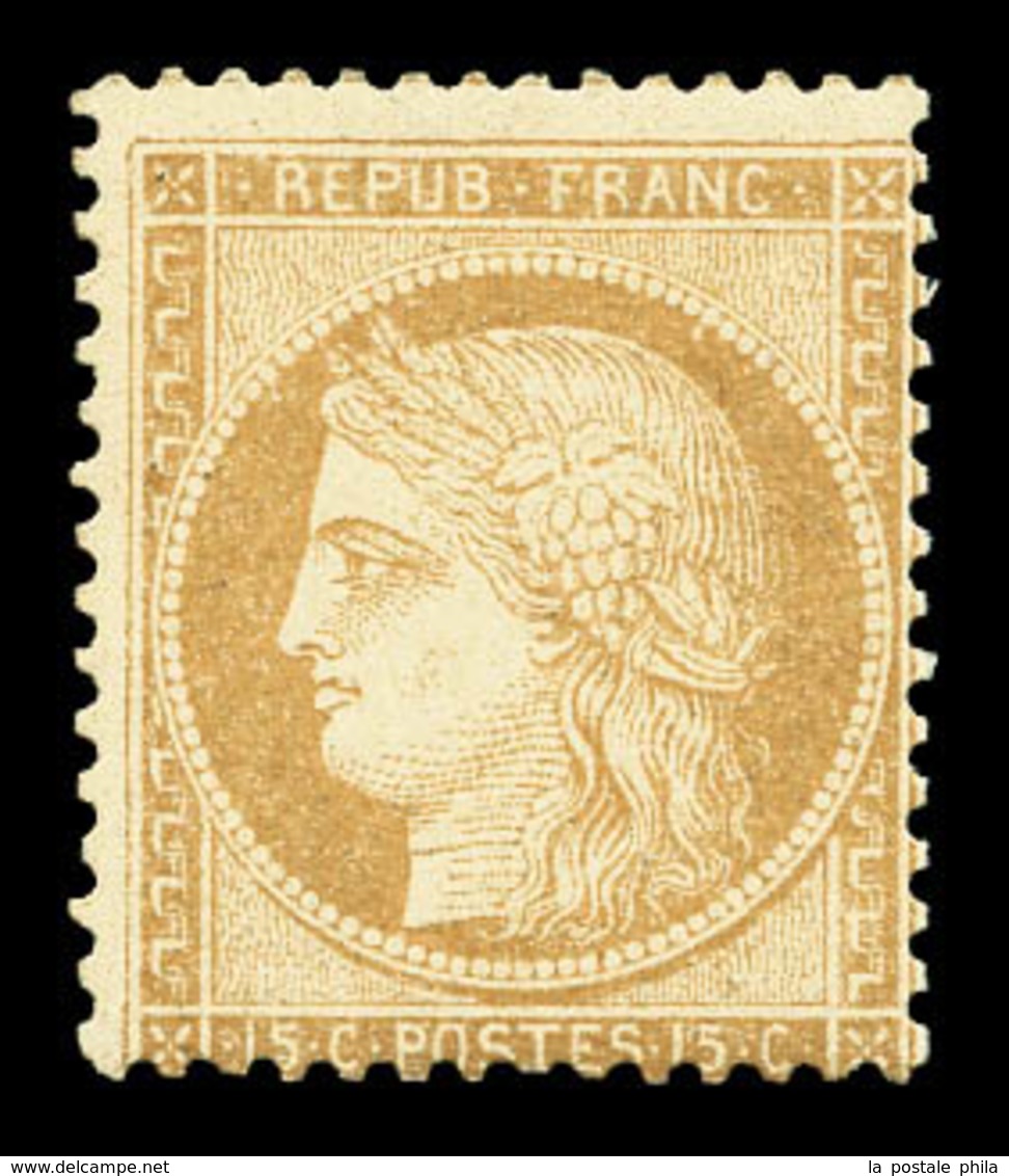 ** N°59, 15c Bistre, Fraîcheur Postale. SUP (signé Brun/certificat)   Qualité: ** - 1871-1875 Ceres