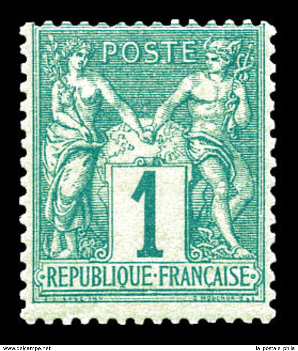 ** N°61, 1c Vert, Fraîcheur Postale. TTB   Qualité: ** - 1876-1878 Sage (Tipo I)